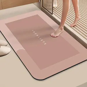 Highly Absorbent and Non Slip Bathroom Mat - Quick Drying Diatomaceous Earth, Soft and Durable Floor Mat Shower Blanket Rubber Diatomite Bath Mat