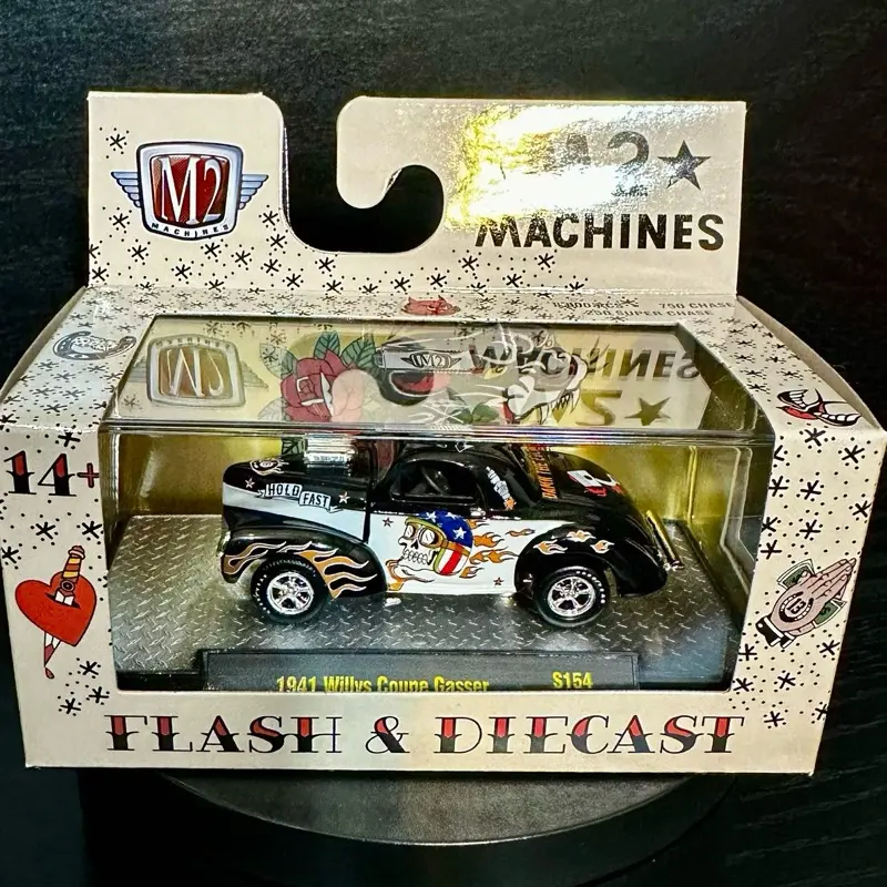 M2 machines Flash & Diecast 1941 Willys Coupe gasser S154 Tattooing 2026,New