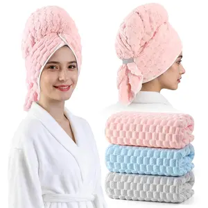 REDKISS 3 Pack Microfiber Hair Towels - Extra Large Hair Towel Wrap for Women, 24x42 inch Hair Towels with Elastic Strap, Super Soft Hair Drying Towels for Long, Thick, Curly Anti Frizz Turbans