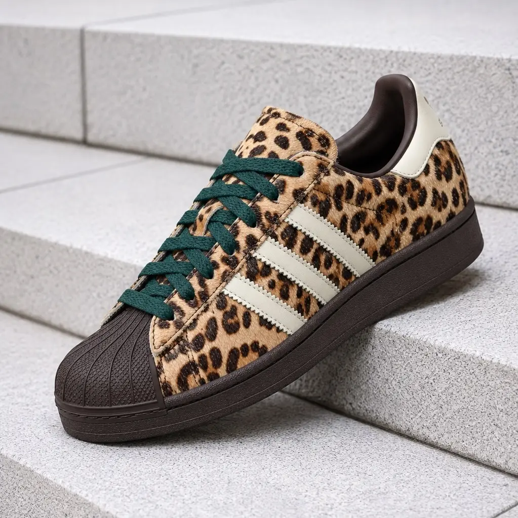 Adidas Superstar II Leopard Dark Brown Ivory KI4203 Women's Fashion Sneaker New
