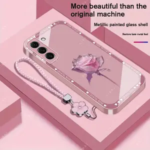 Suitable for [Galaxy S22+ 5g] Brand new premium phone case,  Free four-leaf clover lanyard，drop-proof and fingerprint-resistant，simple and elegant design，multiple colors available YM99