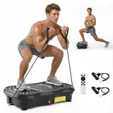 HopHorse Vibratory Plate Machine - Compact Folding Vibration Trainer, Home Workout Equipment, Full Body Fitness Pump Up Trainer, Adjustable Speeds, Quiet Operation, Remote Control, 330 lbs Capacity, Black Friday & Cyber Monday Deal