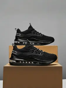 Breathable Mesh Cushioned Shock Absorption Running Shoes, Soft Bottom Lightweight Anti-Slip Wear-Resistant Thick Sole Casual Shoes