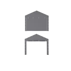 Garvee Zipper Door Replacement for Portable Garage - Compatible With 10'x20' Frames - Gray (Zipper Doors Only, No Frame Included)