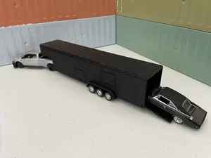 3D Print 1/64 Gooseneck Enclosed 36FT Race 2 Car Trailer for Greenlight and other Brands 3500