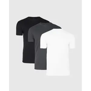 3-Pack The more you buy, the lower the price. Stock up! Men's Black Crew Neck T-Shirt, Short Sleeve, Comfort Fit undershirts basic T-shirt Cotton Blend Basic Tee  Easy Care Durable