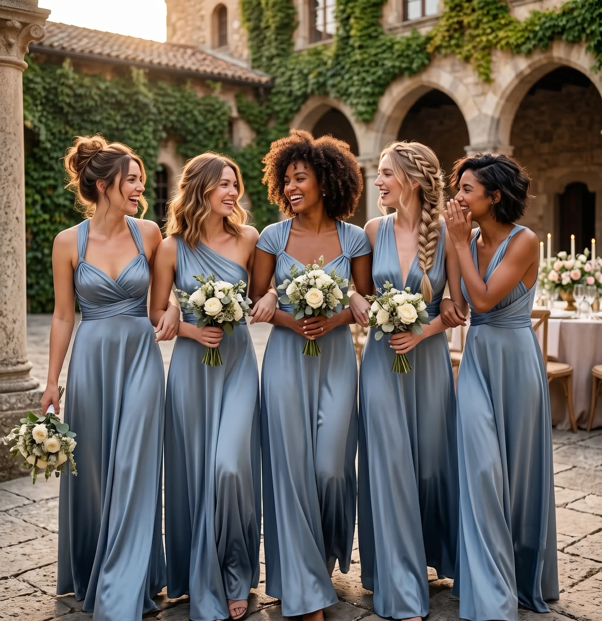 Dusty Blue Infinity Maxi Dress – Convertible Multiway Gown for Bridesmaids & Evening Wear