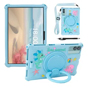 Funda Para Tab 90 WiFi Silicone Tablet Case Cartoon Rotating Stand Cover For Blackview Tab 90 WiFi 2024 KidsShockproof Capa