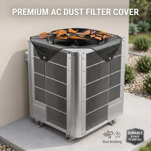 Household Universal Fit 28x28" AC Cover for Outdoor Central AC Condenser, Breathable Protective Hood, All-Season Dustproof Top Layer with Adjustable Detachable Resistant Strap Buckle (Blocks Dust, Leaves)