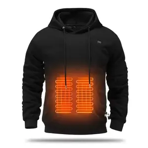 Smart Heating Sweatshirt with Hood USB Electric Heating Warm-Up Sweatshirt for Men 5 Zones 3 Temperature Settings Winter Thermal Garment Hoodie Menswear Tops Warmer Long Sleeve Black black polyester breathable cotton high neck multicolor woman