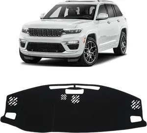 KUST Car Dash Cover Mat for Jeep Grand Cherokee 4XE 2022 2023 2024 2025 Non-Slip Interior Accessories for Jeep Grand Cherokee 4XE Custom Fit Dashboard Mat Sunshade Windshield No Glare Black