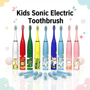 Kids Sonic Electric Toothbrush for Ages 2–15 | 4 Cleaning Modes | IPX7 Waterproof | Fun Cartoon Design | Perfect Gift for your Children Lightweight
