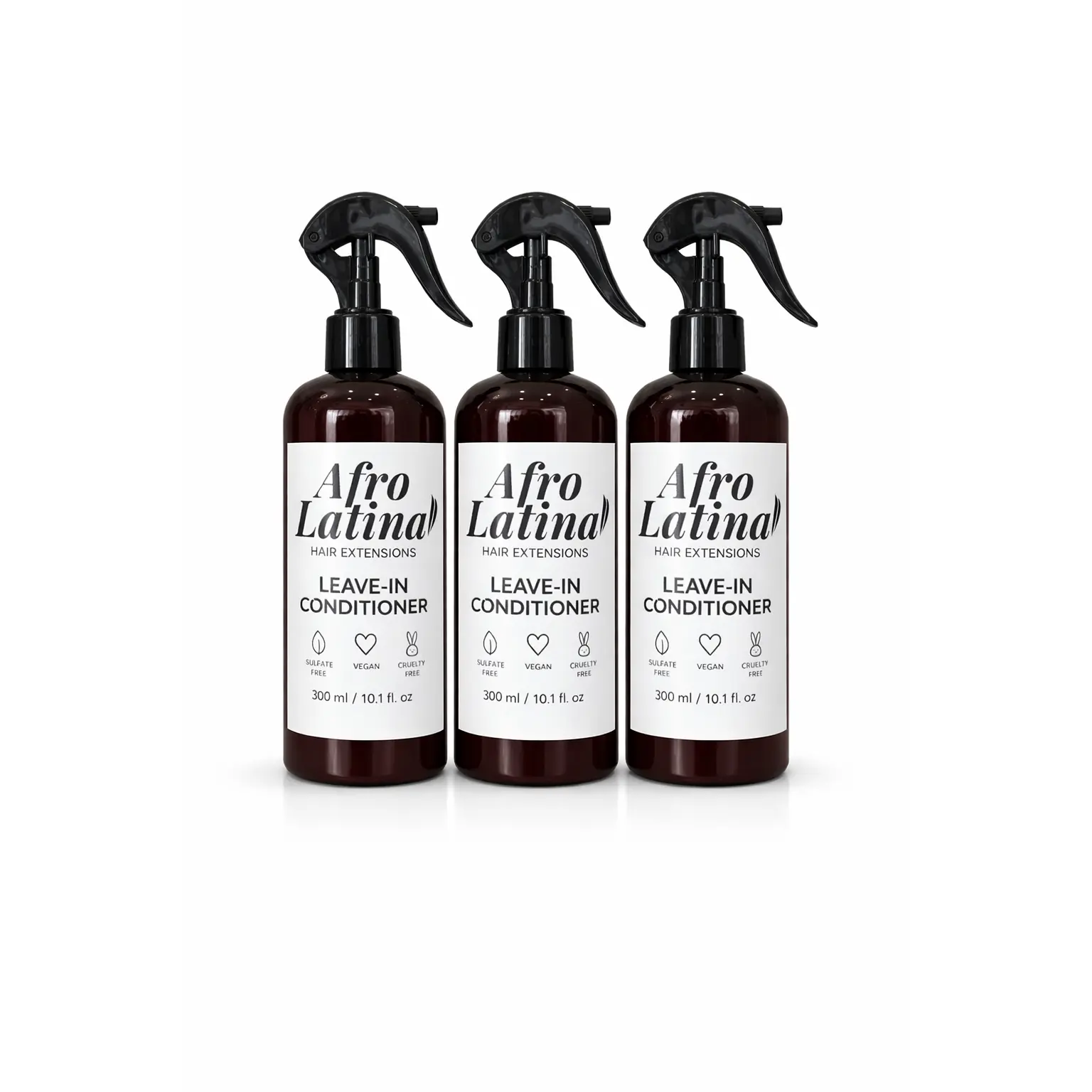 Afro Latina Leave-In Conditioner Trio - Hydrates Detangles Controls Frizz Adds Shine for Daily Use 300ml Each
