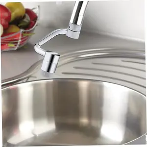 Universal Sink Faucet 1440° Rotatable Faucet Aerator Extension, U Shaped Faucet Extender, 360° Rotating Faucet Extender for Bathroom Sink/Kitchen, Sink Faucet Extender, 2 Modes Adjustable(Silver)