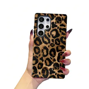 Brown Leopard Print Pattern Phone Case for Samsung Galaxy S26 Ultra S25 Edge S24 Plus S23 FE S22 S21 Shockproof Durable 2 in 1 Protective Cellphone Casing Cover