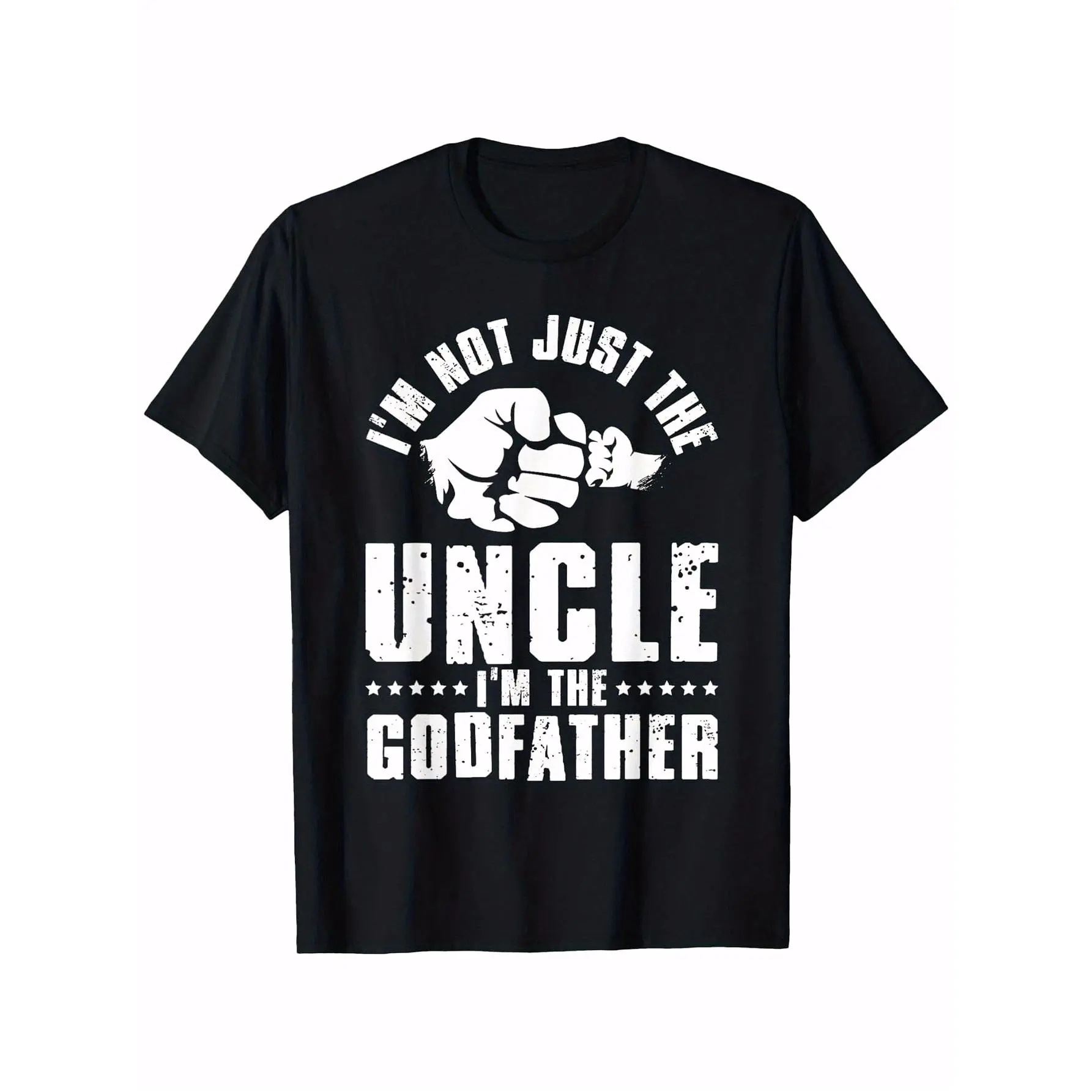 Menswear Round Neck Shortsleeve T-Shirt - 100% Cotton Italian Godfather Theme Top for Men, Slightly Elastic All-Season Casual Wear (S-XXXL), Godparent Gift for Baptism & Family Events