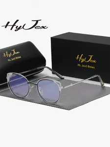 HyJex 1 Piece Unisex Artistic Modeling Full Frame Plaon Glasses Fashionable And Versatile Style Cat Eye Frame Plaon Glasses
