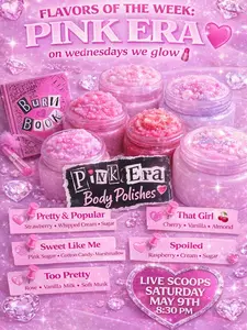 SkinSummers Pink Era Body Polish Live Scoops  Limited Edition Burn Book Collection | 6oz & 10oz Whipped Sugar Scrub | Pretty Girl Glow Night