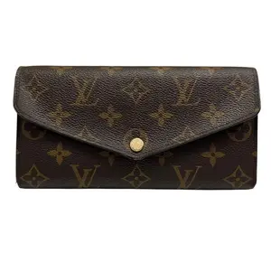 Pre-owned Louis Vuitton Canvas Small Leather Goods Portefeuille Sarah Monogram Long Wallet