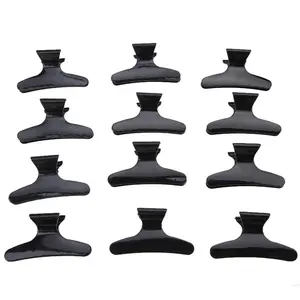 Hair Clips Butterfly Sectioning Clamps 12pcs Professional for Hair Styling and Salon Partitioning with Non-Slip Grip Design Minimalist Style for Home DIY and Barber Shop Styling