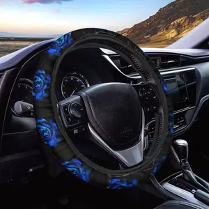 【New products】Roses Car Steering Wheel Cover for Women & Men, Fit 15in Car Accessory Cute Cozy Interior Decor for Cars, Trucks & SUVs, Easy To Install, Durable Material, Perfect Gift for Drivers