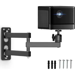 Projector Wall Mount, 360? Rotation Adjustable Projector Webcams Stand with 1/4" Ball , Devices Bracket Holder for  Theaters, Office