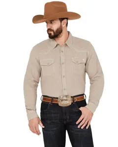 Blue Ranchwear Men's Laramie Striped Long Sleeve Western Snap Shirt - Brsu23w57-Crm