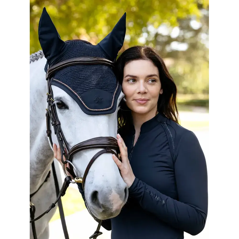 IT08960 LeMieux Brilliance Fly Veil Hood Lycra Bonnet - Navy