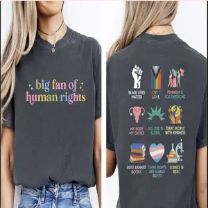 Big Fan Of Human Rights Shirt, Equality Sweatshirt, Human Rights Top, Social Justice Gift For Activist, Anti Trump T-shirt, Rainbow LGBT Tee