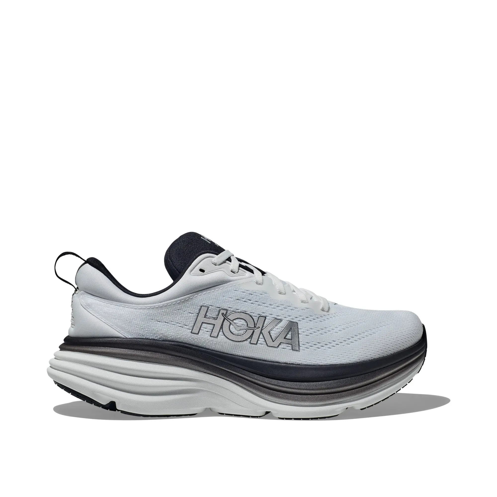 Hoka Bondi 8 White Black Men's Running Shoes 1123202-WBLC