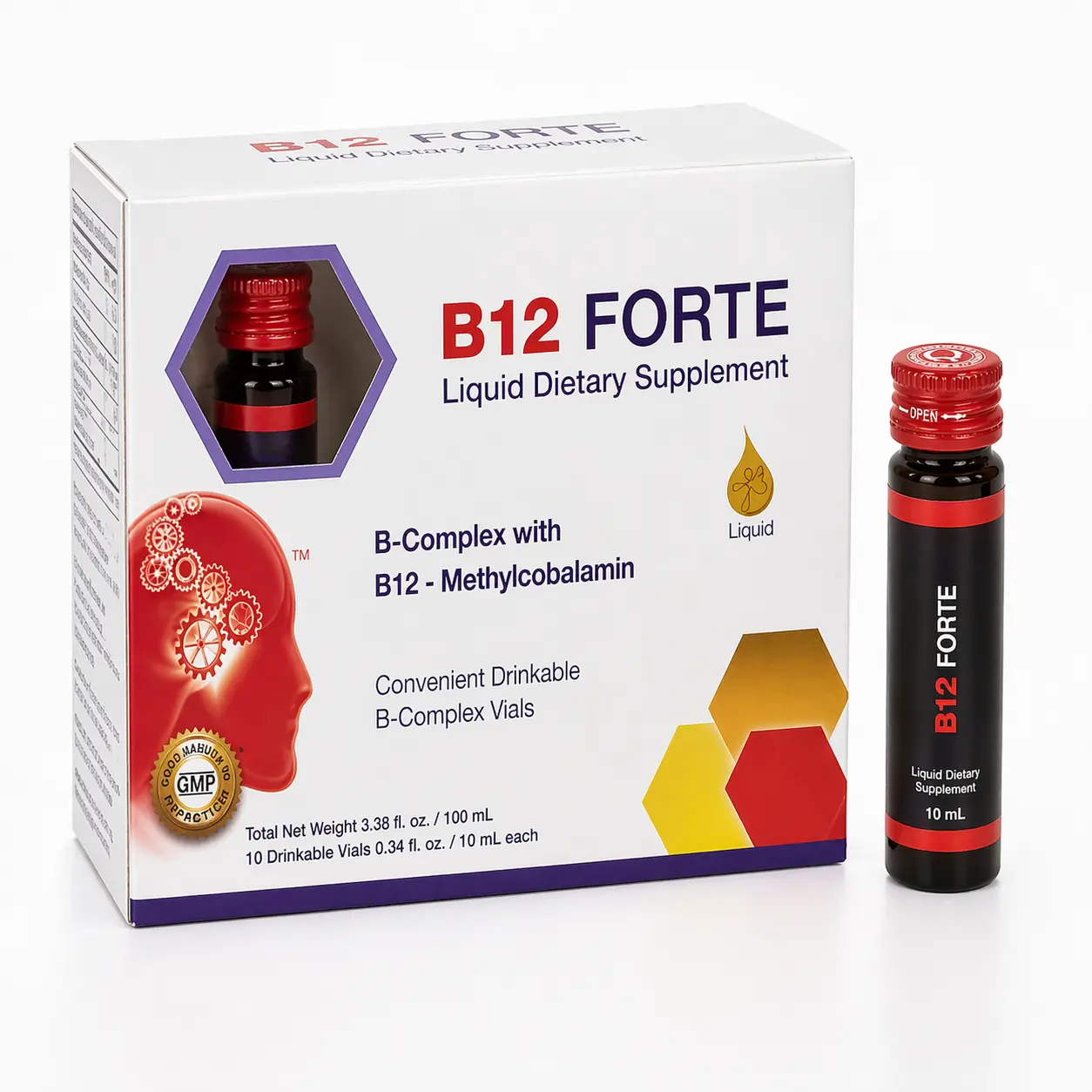 Vitamin B12 Liquid B-Complex – 10 Drinkable Vials
