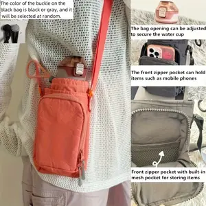 Crossbody Shoulder Water Bottle Bag, Phone & Running Bag, Dual Pocket, Lightweight, Multifunctional, Foldable, Unisex, Perfect Gift