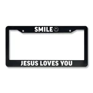 SMILE Jesus Loves You Christian License Plate Frame, License Plate Holder, Car Plate Frame, Car Accessories
