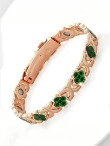 Copper Bracelets for Women , Pure Copper Magnetic Bracelet with 3500 Gauss Effective Magnets, Flower Design Bracelet, Elegant Jewelry Bracelet, Bangle Chain Jewelry