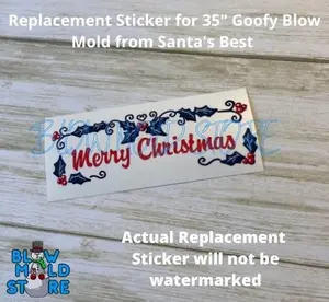 Replacement Sticker for Santa's Best 35" Goofy Disney Character Blow Mold