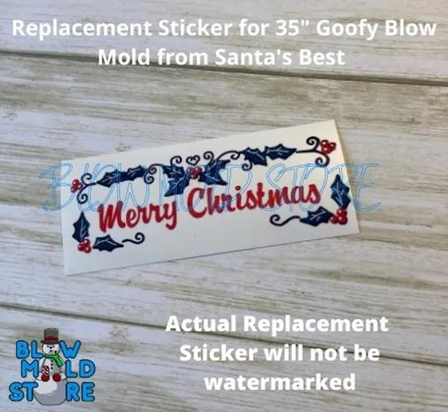 Replacement Sticker for Santa's Best 35" Goofy Disney Character Blow Mold