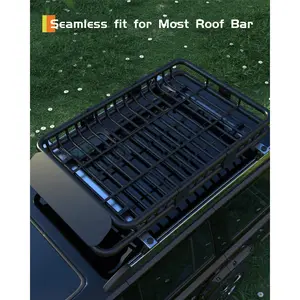 Garvee Global Roof Rack Cargo Carrier Basket – Heavy Duty 200 lbs Capacity Luggage Holder – Secure Steel Construction, Fits SUVs, Trucks, Cars – Easy Rooftop Storage for Extra Gear
