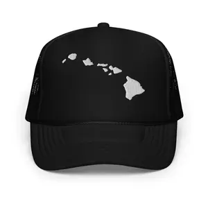 Hawaii Islands Trucker Cap, Embroidered Hawaii Foam Trucker hat, Hawaiian Islands Hat, Hawaii Hat, Hawaii Gift hat