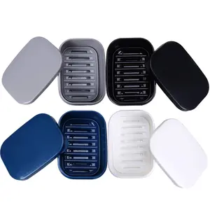 4pcs Soap Travel Container, Portable Soap Case Leakproof Soap Box Soap Saver Dish with Cover, Plastic Bar Soap Holder for Camping Outdoor Bathroom Shower Gym Hiking Traveling