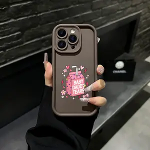 Pink Juice Box Phone Case Cute Floral Heart Design Compatible with iPhone 17 Pro Max 16 Pro Max 15 Pro 14 13 12 11 Series Simple Color Matching