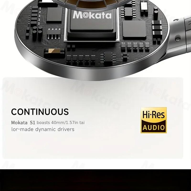 Mokata22 Bluetooth Headphones Over Ear, 90H Playtime, Bluetooth Wireless Headphones, 3 EQ Modes, Built-in HD Mic,  Electronic Headset OverEar comfort wearables Multi-Platform Gaming quiet immersive bass audifonos earpieces- play time Audio Black