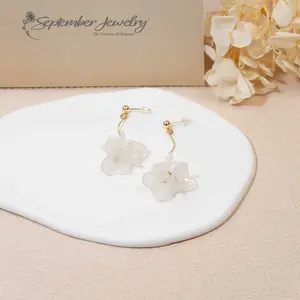 Pure Bloom – White Hydrangea Drop Earrings (Handmade)