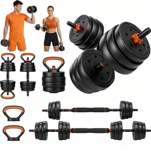 Adjustable Dumbbell Weight Set 44lbs Multi Functional 4 in 1 Exercise Equipment Convertible Barbell Kettlebell Push-up Stand Fitness Workout Gear For Men Women Home Gym Summervibes