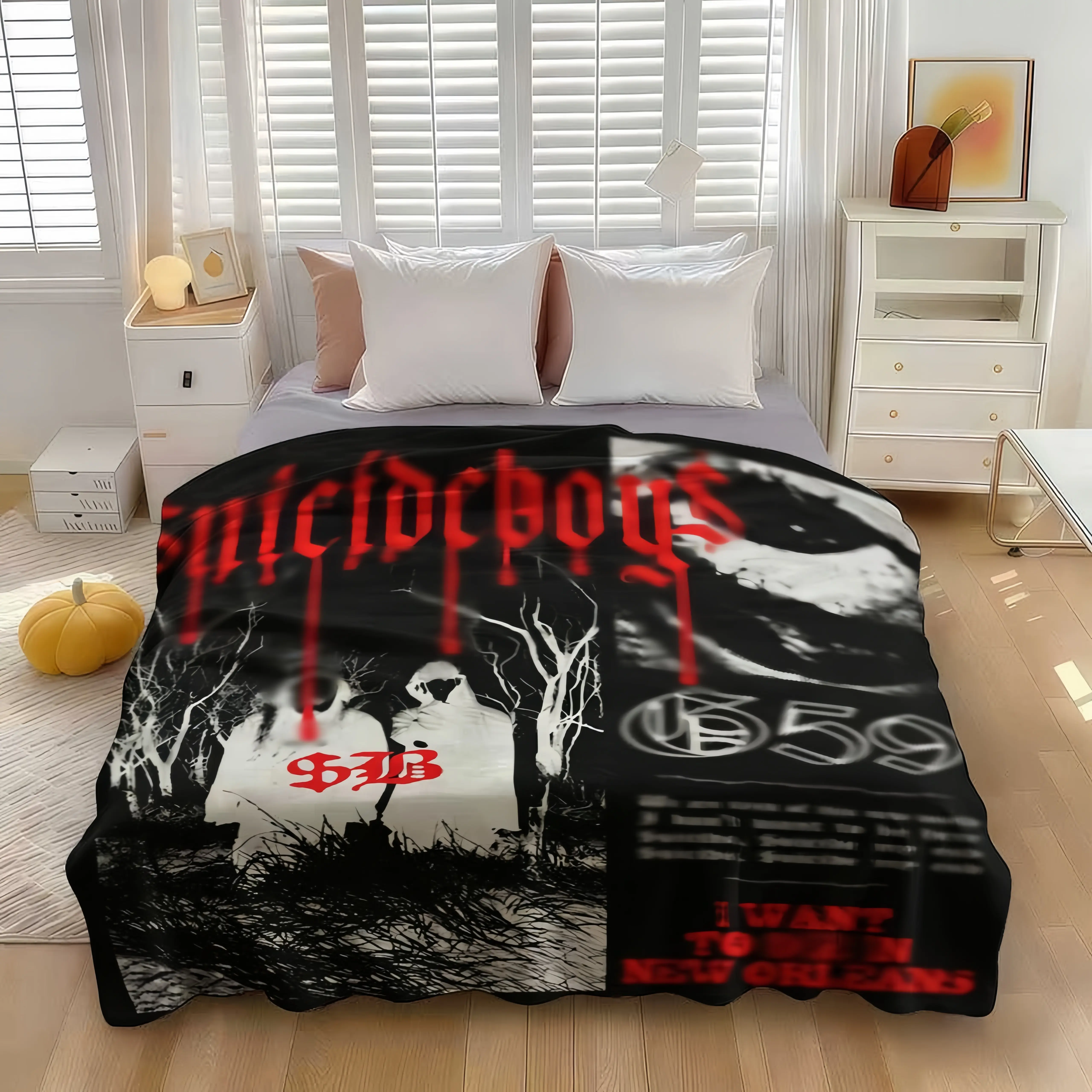 Suicideboys G59 Blanket , Cozy Warm Greyday Tour Throw  , Greyday Suicideboys Merch , Hip Hop Rap Merch , Gift For Suicideboys Fans ,  Suitable for Sofa, Bed, Travel, Camping, Living Room, Office Chair