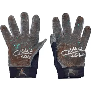 Juan Soto New York Yankees Autographed Game-Used Navy and Gray Under Armour Batting Gloves from the 2024 MLB Season - Fanatics Authentic Certified