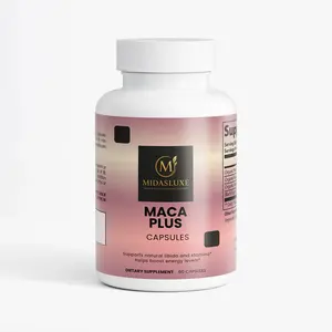Midas Luxe Maca Plus Capsules - Premium Adaptogenic Supplement for Energy, Hormonal Balance & Stress Adaptation - 60 Capsules