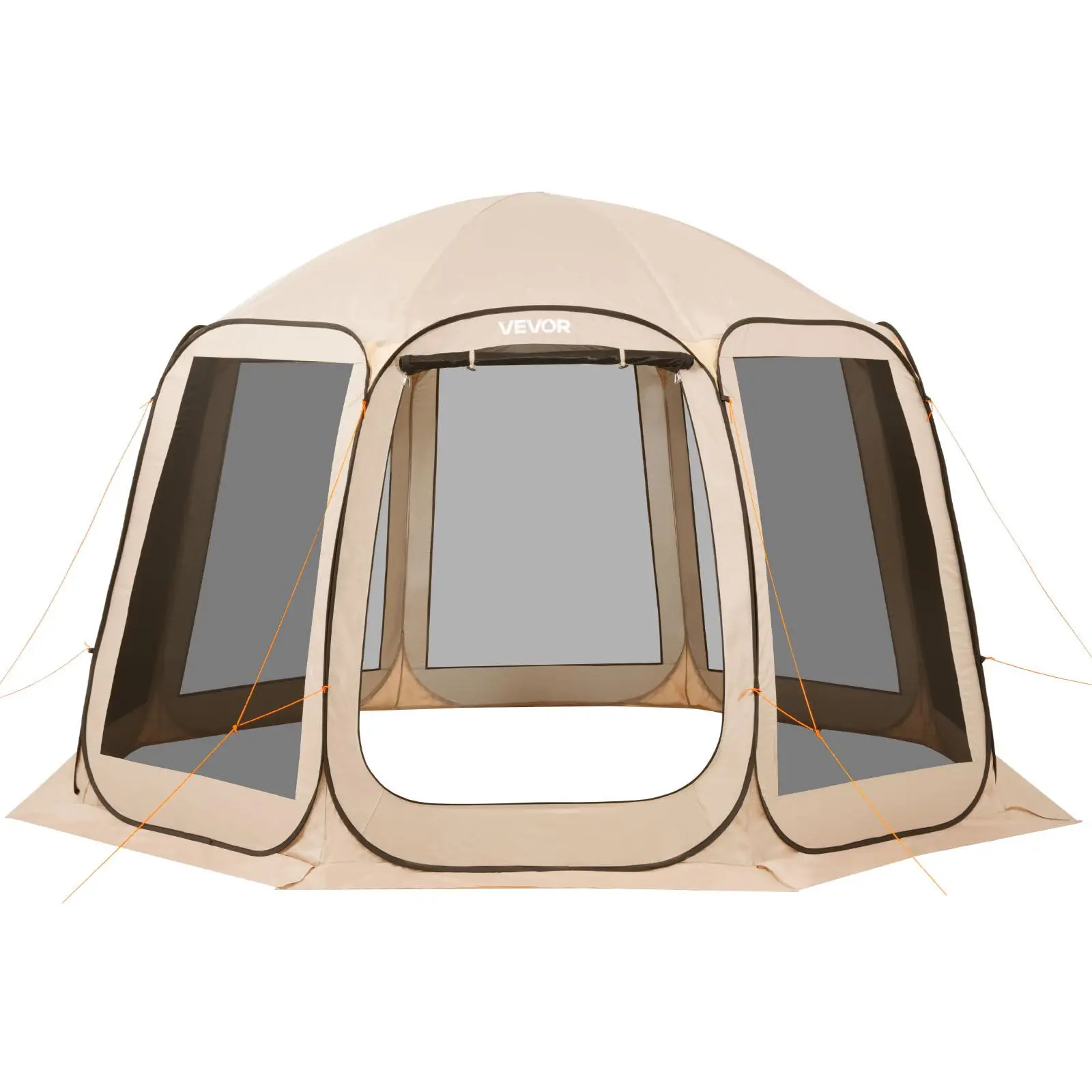 VEVOR Screen House Tent, 12 x 11 ft, 10-12 Person Pop Up Screen Tent, Portable Screened in Canopy with Carry Bag, Netting Sides, Ground Stakes, for Garden, Patio, Backyard, Outdoor Activities, Beige