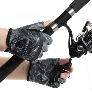 Fishing gloves men leak three fingers sun protection wear-resistant non-slip breathable spring and summer fishing luya gloves