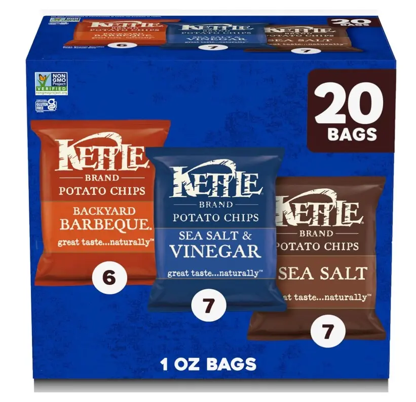 Kettle Brand Potato Chips Variety Pack, 1 Oz, 20 Ct