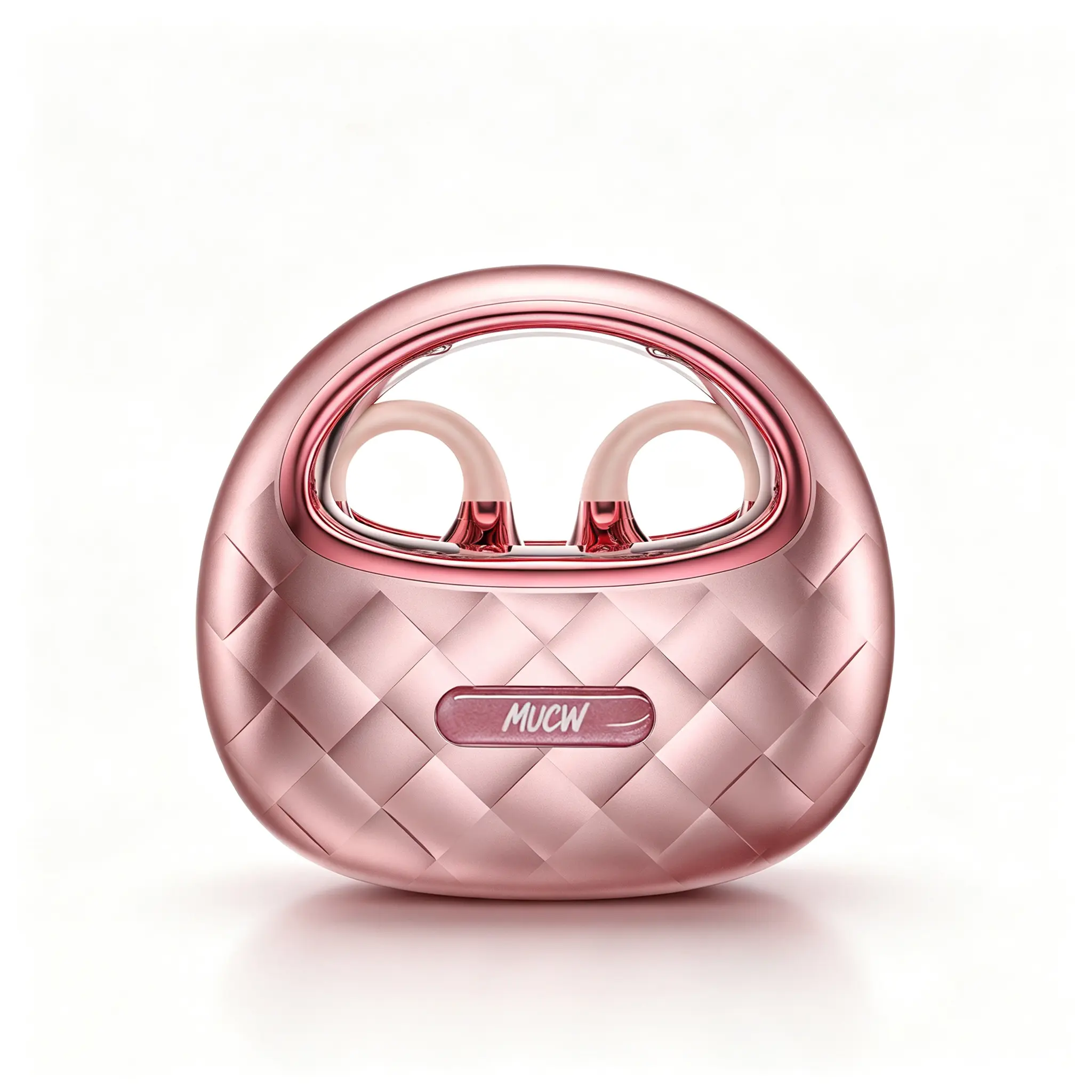 MUCW Lingge Hollow Ear Clip Wireless Earphones, Matching Lingge Bag Light Luxury Texture, Open Ear Design All-Day Comfort Wear, Directional Sound Transmission, Call Noise Reduction, Long Lasting Portable Battery, Stylish Ear Accessory Headphones Audio Cha